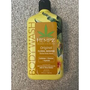 Hempz Original Floral Banana Herbal Body Wash 17 fl oz Exfoliate Cleanse Hydrate